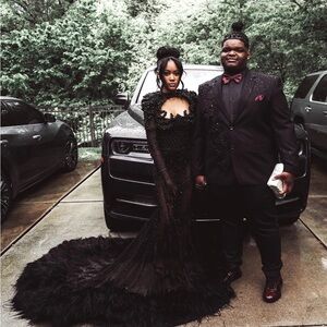 Prom Dress! Albina Dyla embellished long black gown